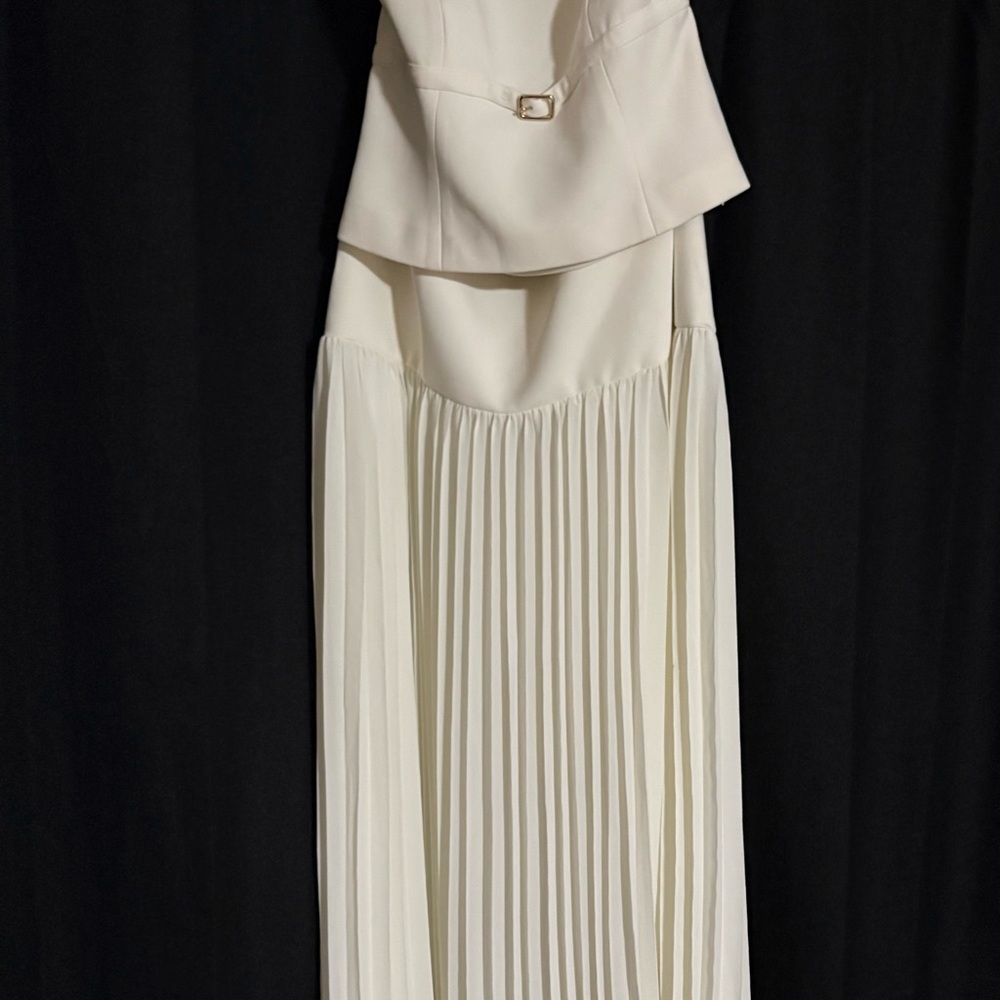 Meshki Ivory Pleated Skirt and Halter Set